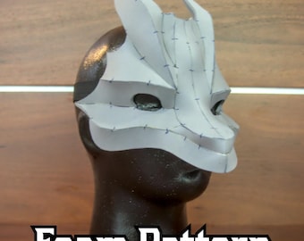 Dragon Mask Masquerade Foam Pattern | Costume Accessory, Cosplays, Parties, Fursuit Head and Face, Animal, Therian Craft Template