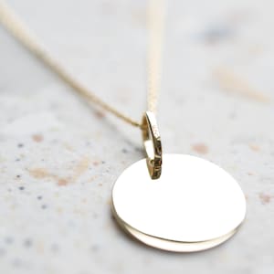 9CT solid gold charm necklace// medallion gold pendant
