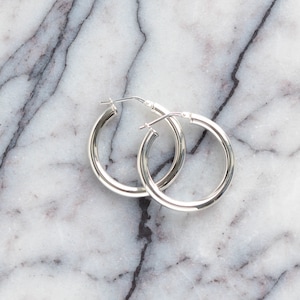Silver Hoop Earrings 25mm