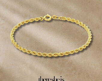 ブレスレット ロープチェーン イエローゴールド 9ct 9金ロープチェーンブレスレット - Etsy 日本