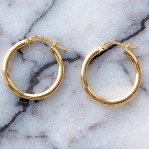 9CT solid gold hoops 20mm