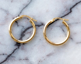 9CT solid gold hoops 20mm