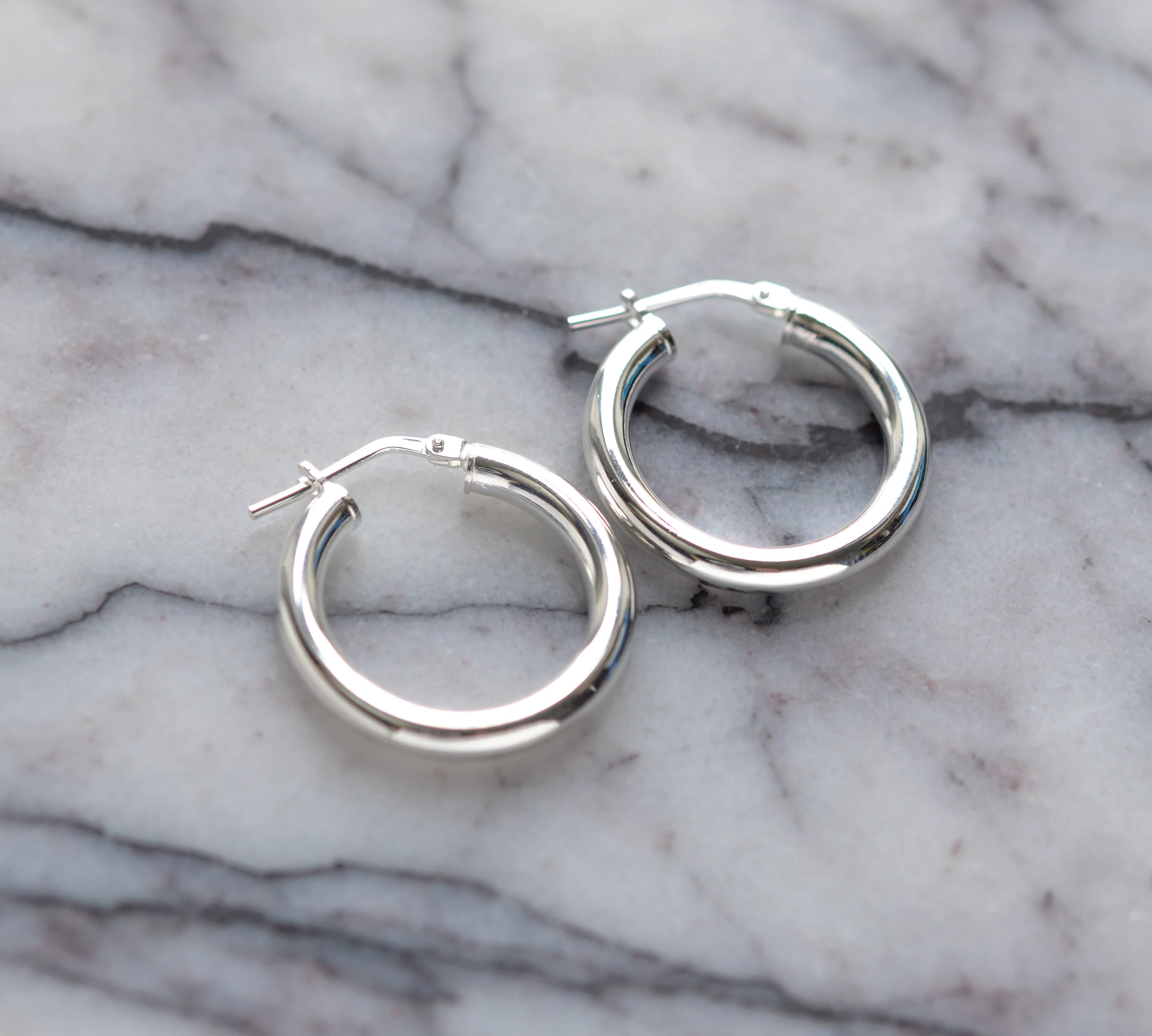 925 Silver Chunky Hoops 20mm Etsy UK