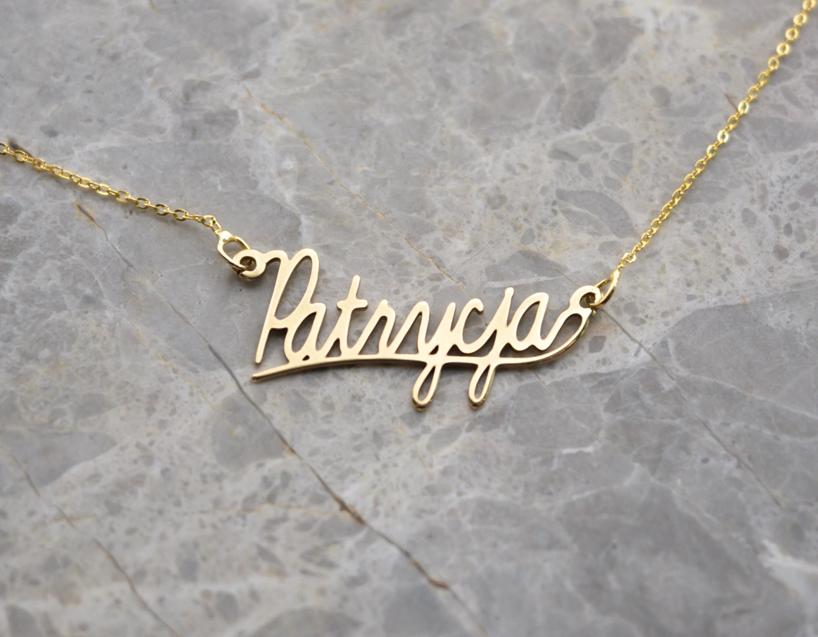 9ct Gold Personalised Name Necklace Personalised Nameplate