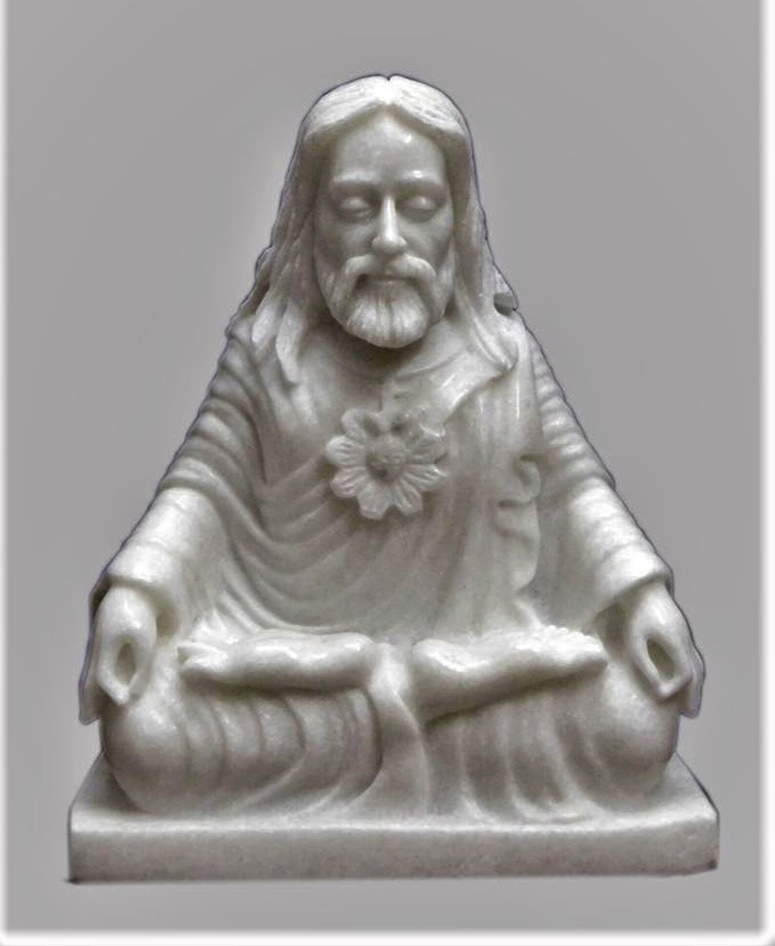 Jesus Meditating Marble statue 18 Inch Etsy