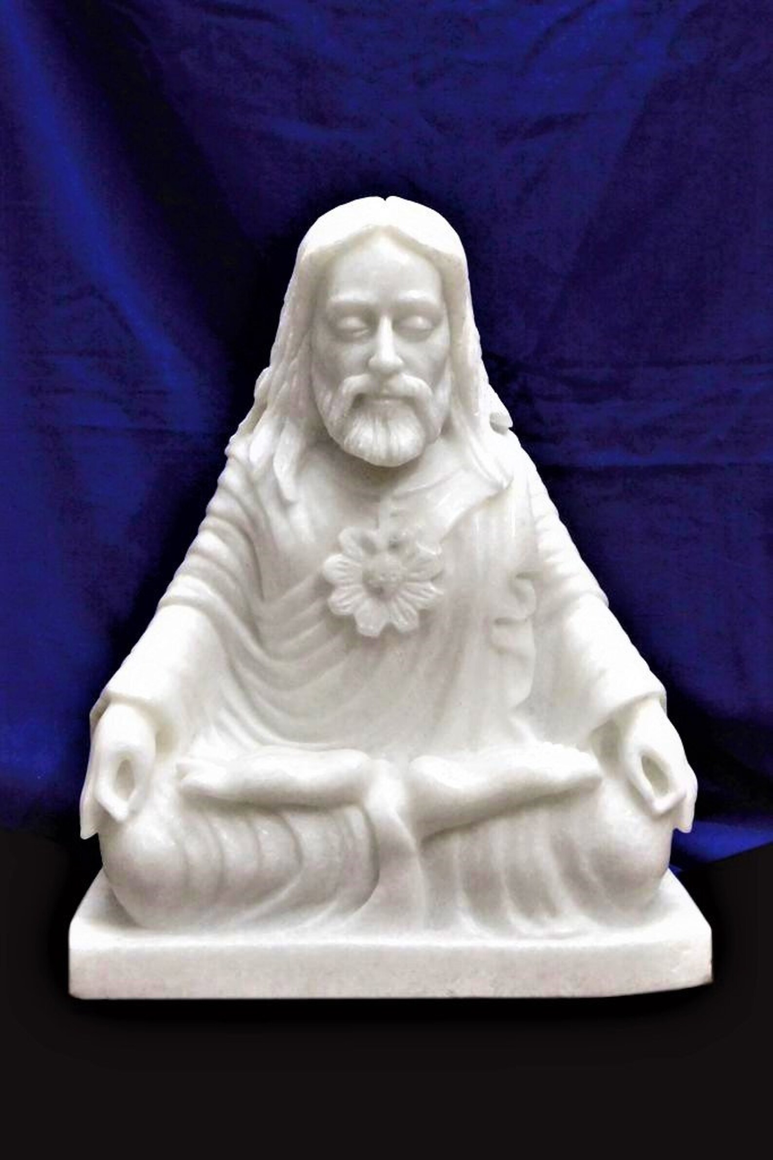 Jesus Meditating Marble statue 18 Inch Etsy