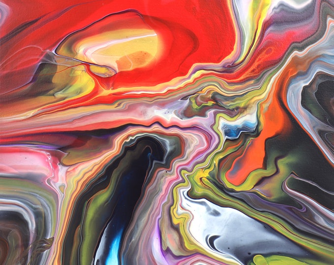 Flipdip Acrylic Paintings on Canvas Abstract Art Modern Art Unique Art