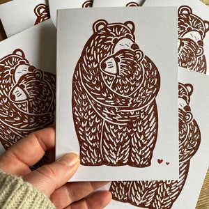 Carte câlin d'ours