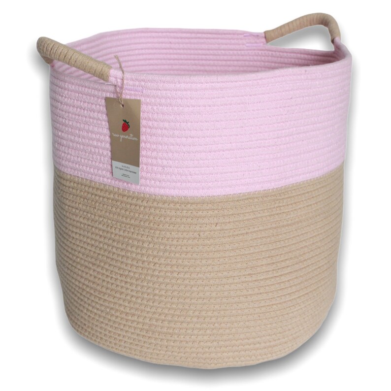 Blue Organic Cotton Rope Storage Basket Large Woven Nursery Etsy