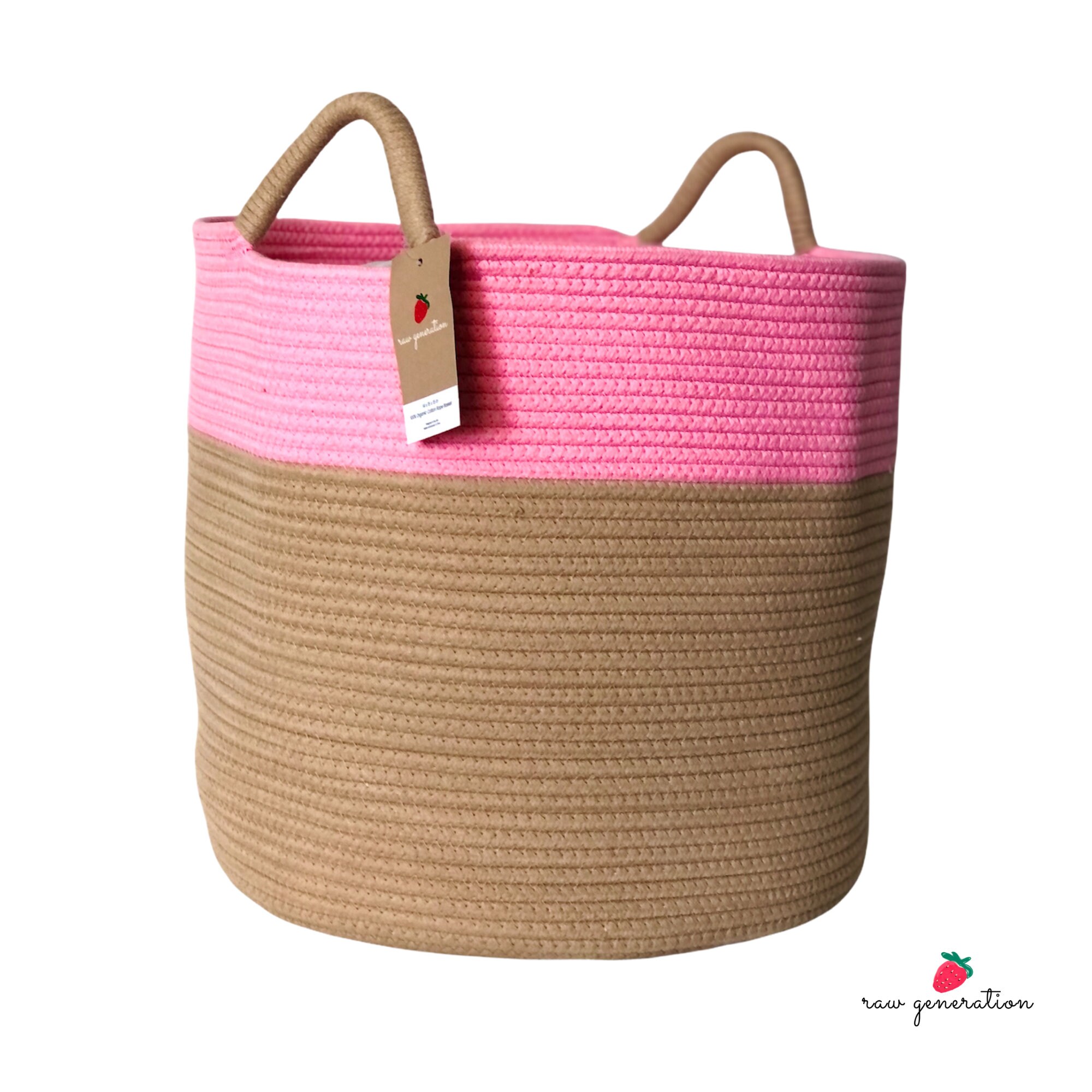 Black And Magenta Pink Ogee Ikat Polka Dot Pattern Storage Basket