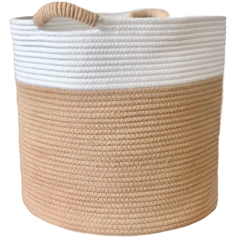 Organic Cotton Rope Storage Basket 15x15x14 Etsy