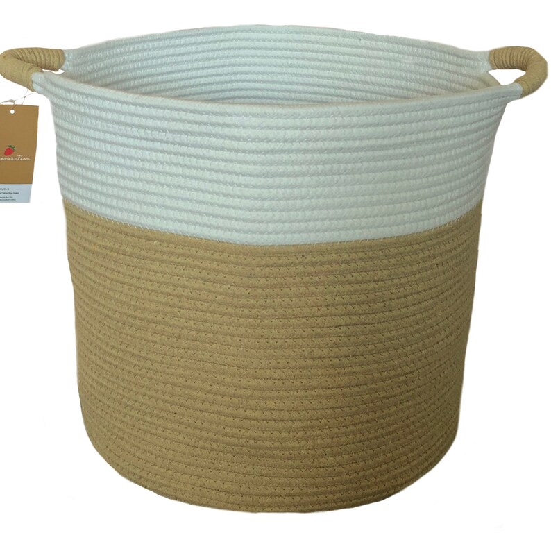 Organic Cotton Rope Storage Basket 15x15x14 Etsy