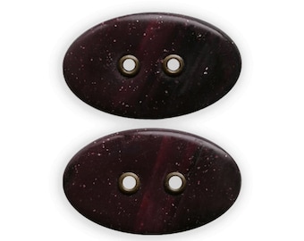 Button glitter reddish brown (2) made of polymer clay