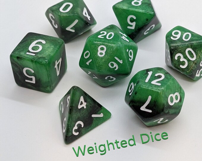 Weighted Dice Set Loaded Dice Venom Green Etsy