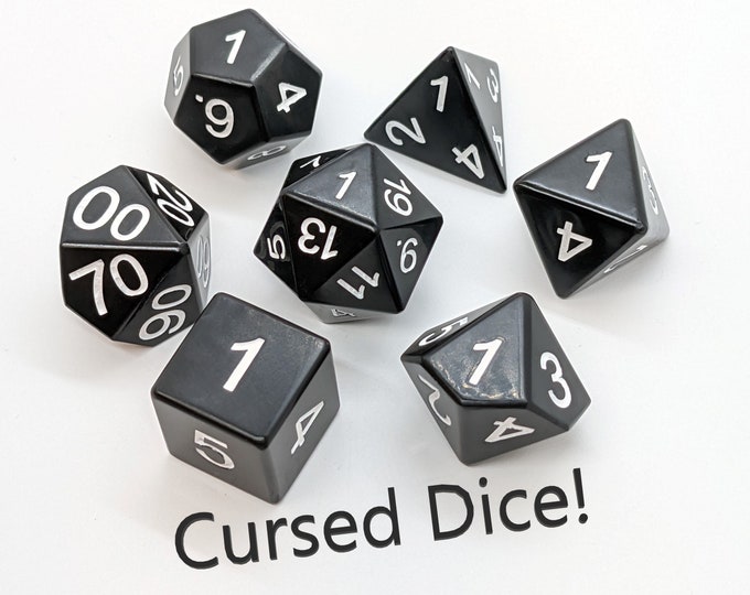 Cursed Dice Weighted Dice Loaded Dice Set for D&D Black Etsy