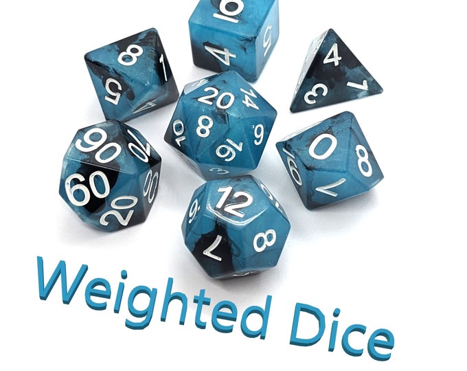 Weighted Dice Set Loaded Dice Blue Glacier Etsy