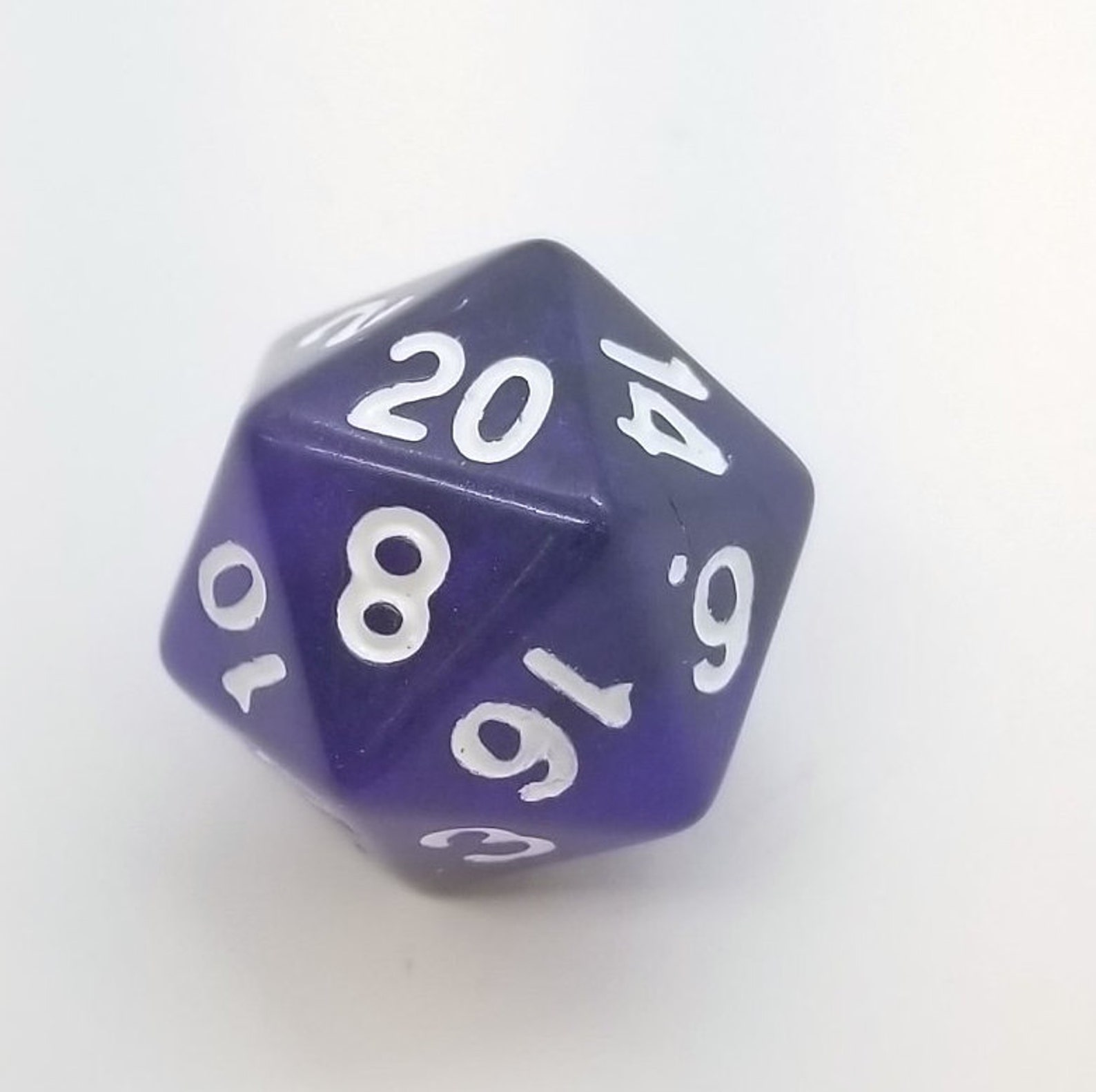 Weighted Dice for D&D D20 Purple Twist w/ White Numbers Etsy