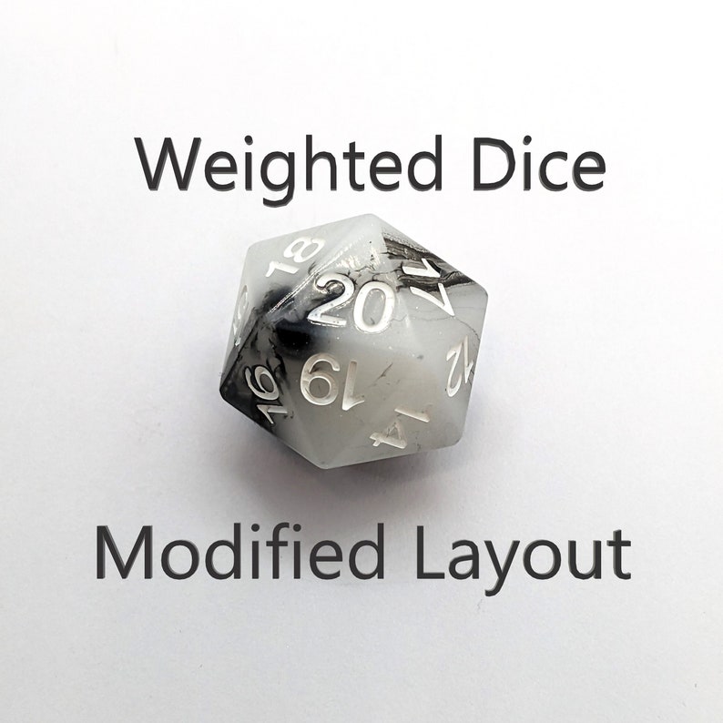 Weighted Dice Alternate D20 Number Layout Etsy