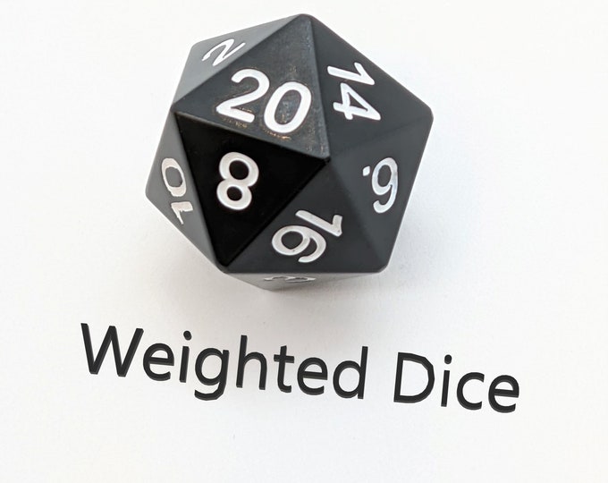 Weighted Dice for D&D D20 Black and White Etsy