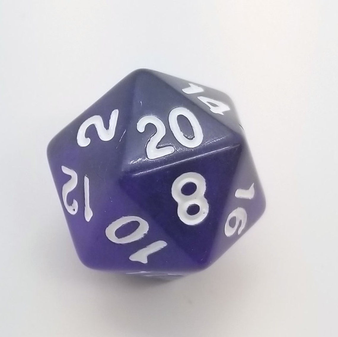 Weighted Dice for D&D D20 Purple Twist w/ White Numbers Etsy
