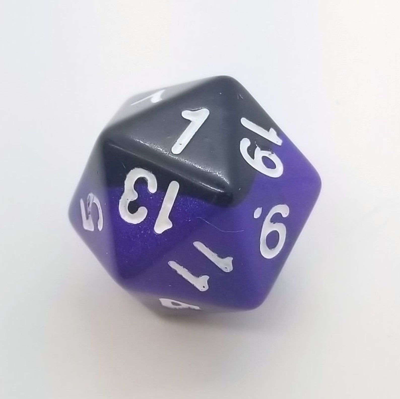 Weighted Dice for D&D D20 Purple Twist w/ White Numbers Etsy