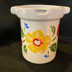 Polish Pottery Fermenting Pickling Crock Pot 4.75 quarts in Daisy