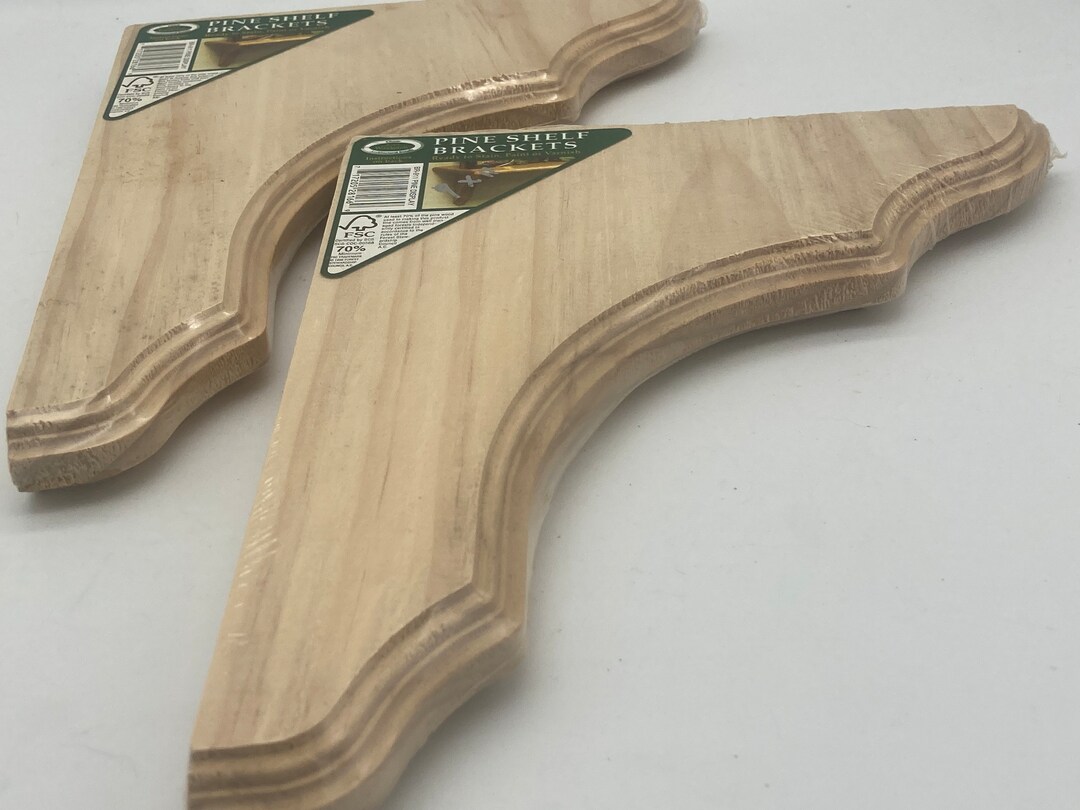 Pair of Pine Shelf Brackets Ready to Stain Paint or Varnish. Etsy