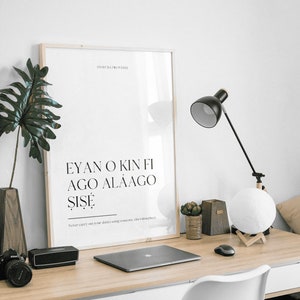 Póster de proverbio yoruba, Nunca cumplas con tus deberes usando el reloj de otra persona, Póster nigeriano, Impresiones artísticas para el hogar, Impresión moderna para el hogar