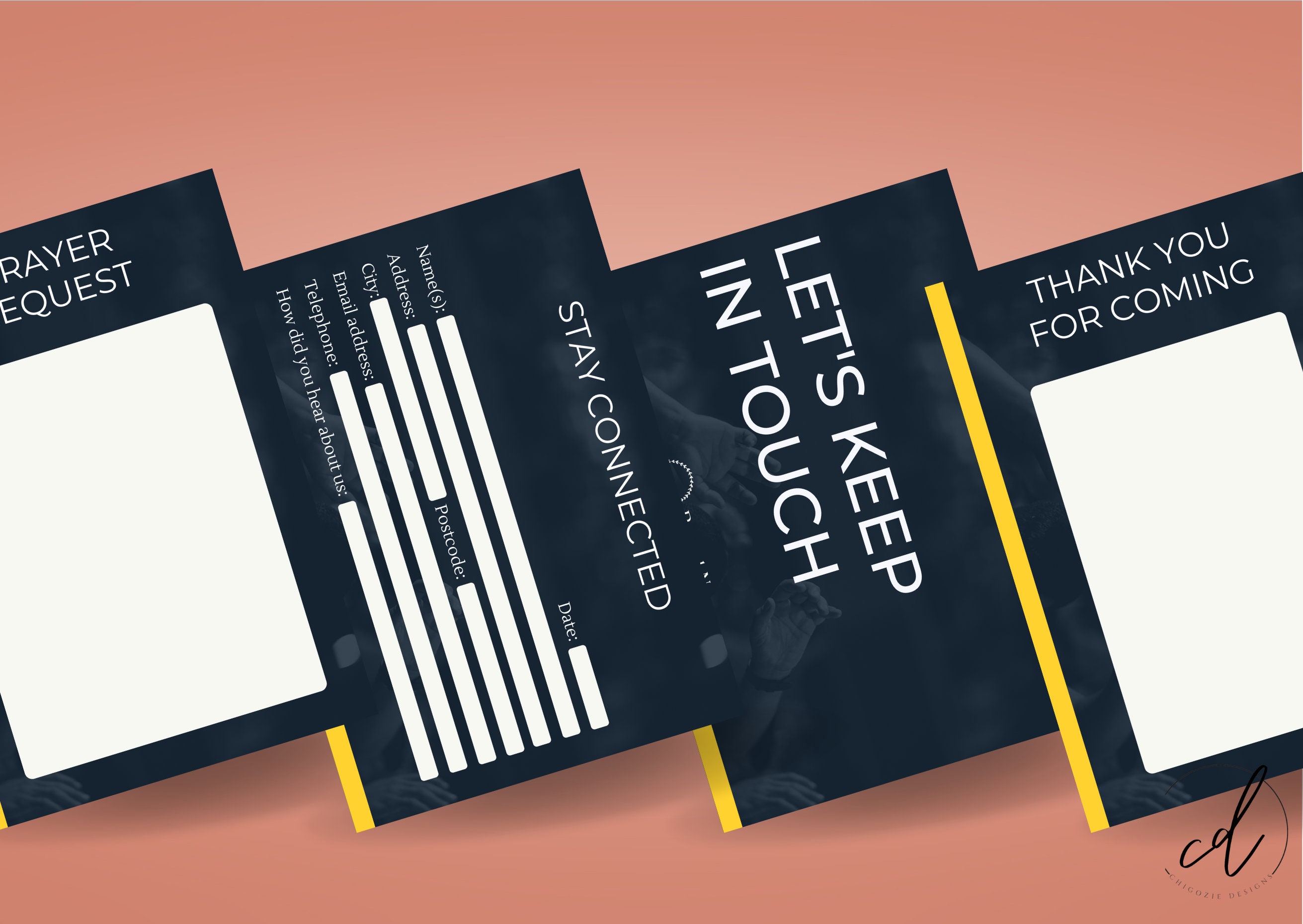 Editable Church Welcome Card Pack Template - Printable Welcome Card ...