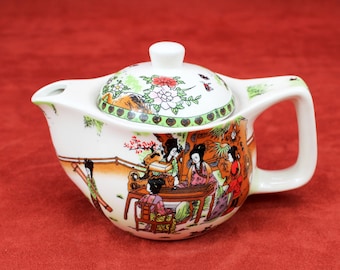 ASIAN style THEE with geisha temple landscape pattern vintage sandstone