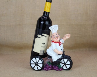 Wein- / Bierflaschenhalter Koch Figur Bar / Küchendekoration zeigt Bistro-Arbeitsplattendekor einzigartiges Geschenk für Haus / Geburtstag / Housewarming an