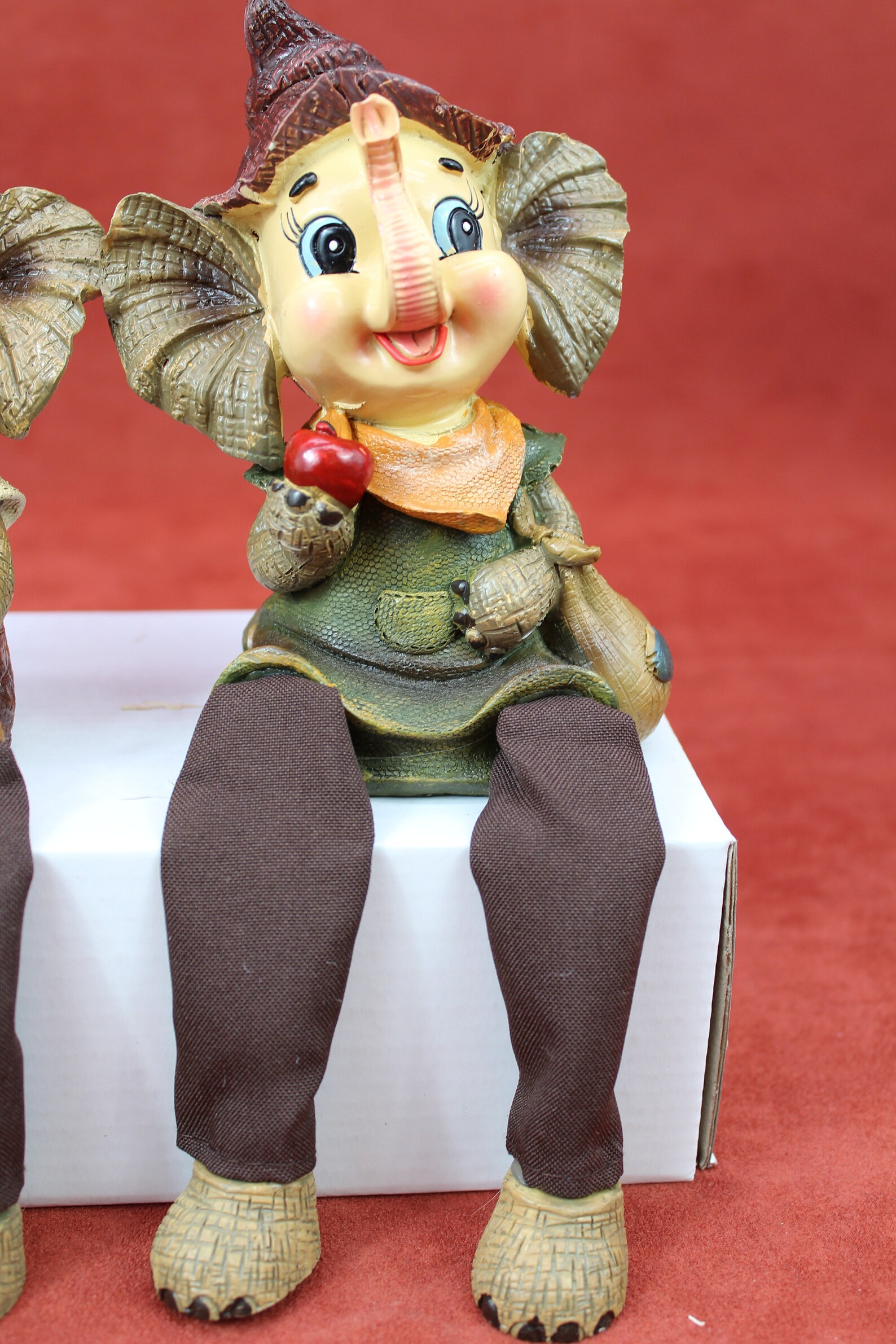 Shelf Sitter Elephant Statue Dangling Legs Figurine Home Etsy
