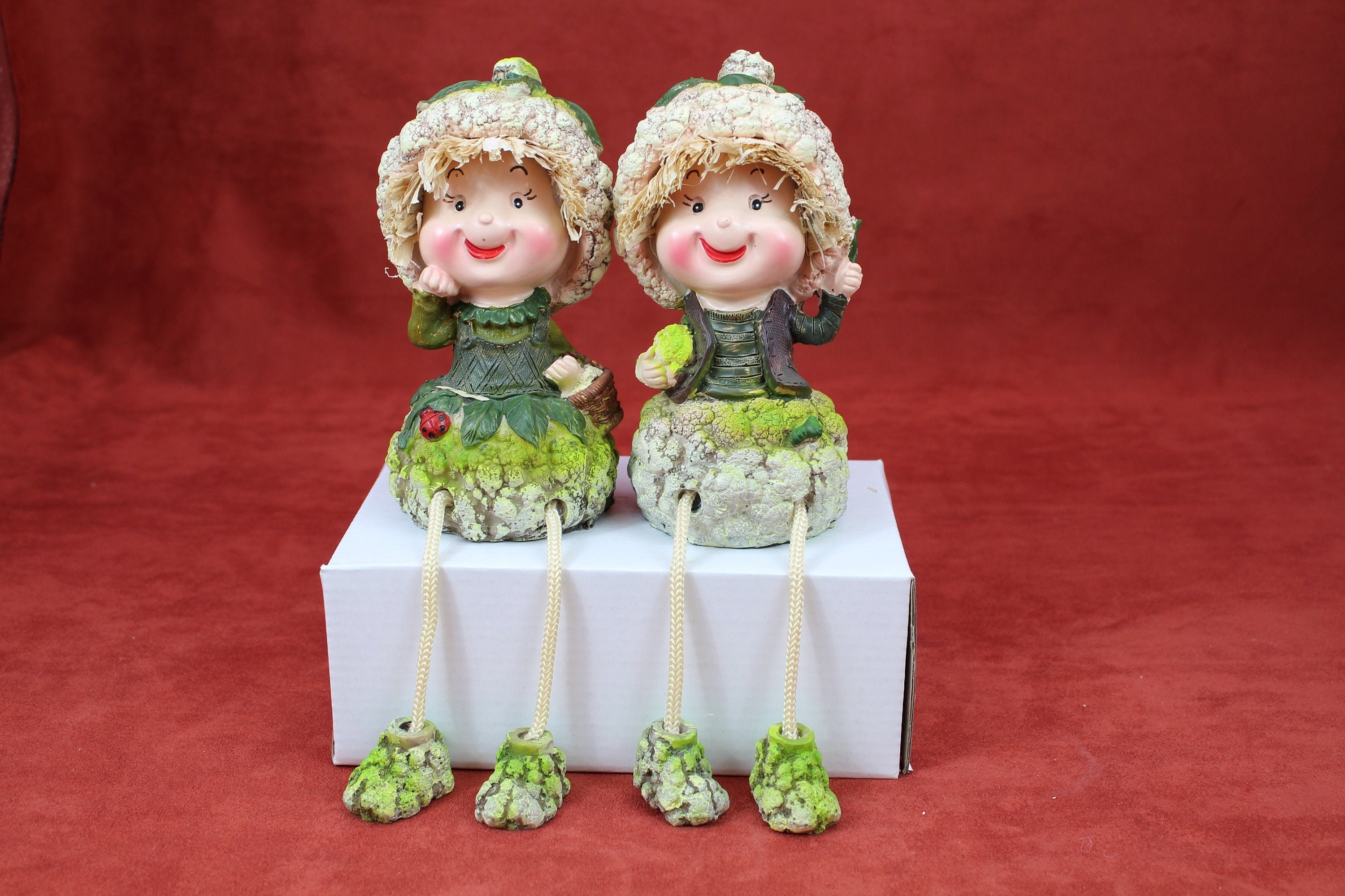 Shelf Sitter Figurine Vegetables Cauliflower Dangling Legs Etsy