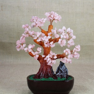 Crystal Tree Rose Quartz  Pink Ston Natural Gemstone Spiritual Gift Love Home Decor Money Tree Of Life Bonsai Wealth Luck Healing Feng Shui