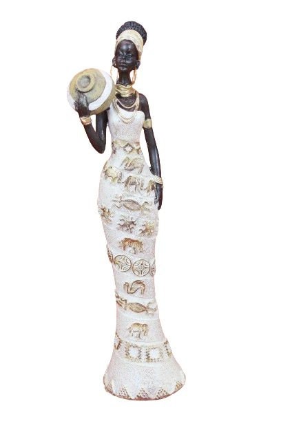 アチェ族母子彫像 高さ49cm アフリカンアート 木彫刻 (f340-17