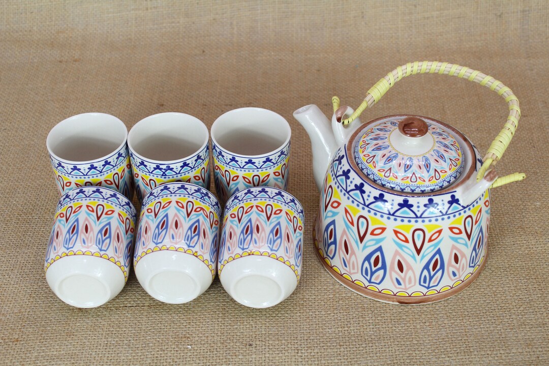 Southern Tea Set Teapot Set Porcelain Vintage Ethnic Tea Set Rustic Kitchen Kettle House ...
