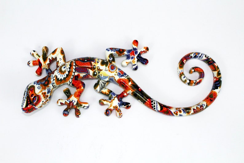 Lizard Figurine Wall Hanging Home Decor Colorful Gecko Art Etsy