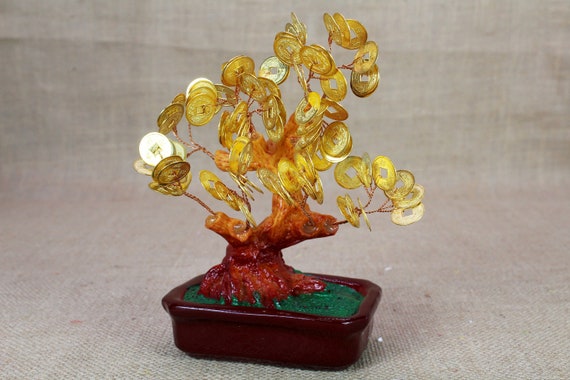 Feng Shui Money Tree: Brass Coins, Wealth and Fortune Symbol - Etsy