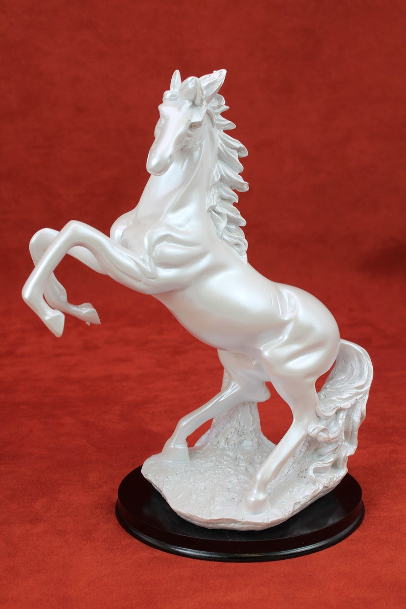 Horse Statue white ivory Figurine Home Decor Sculpture Etsy