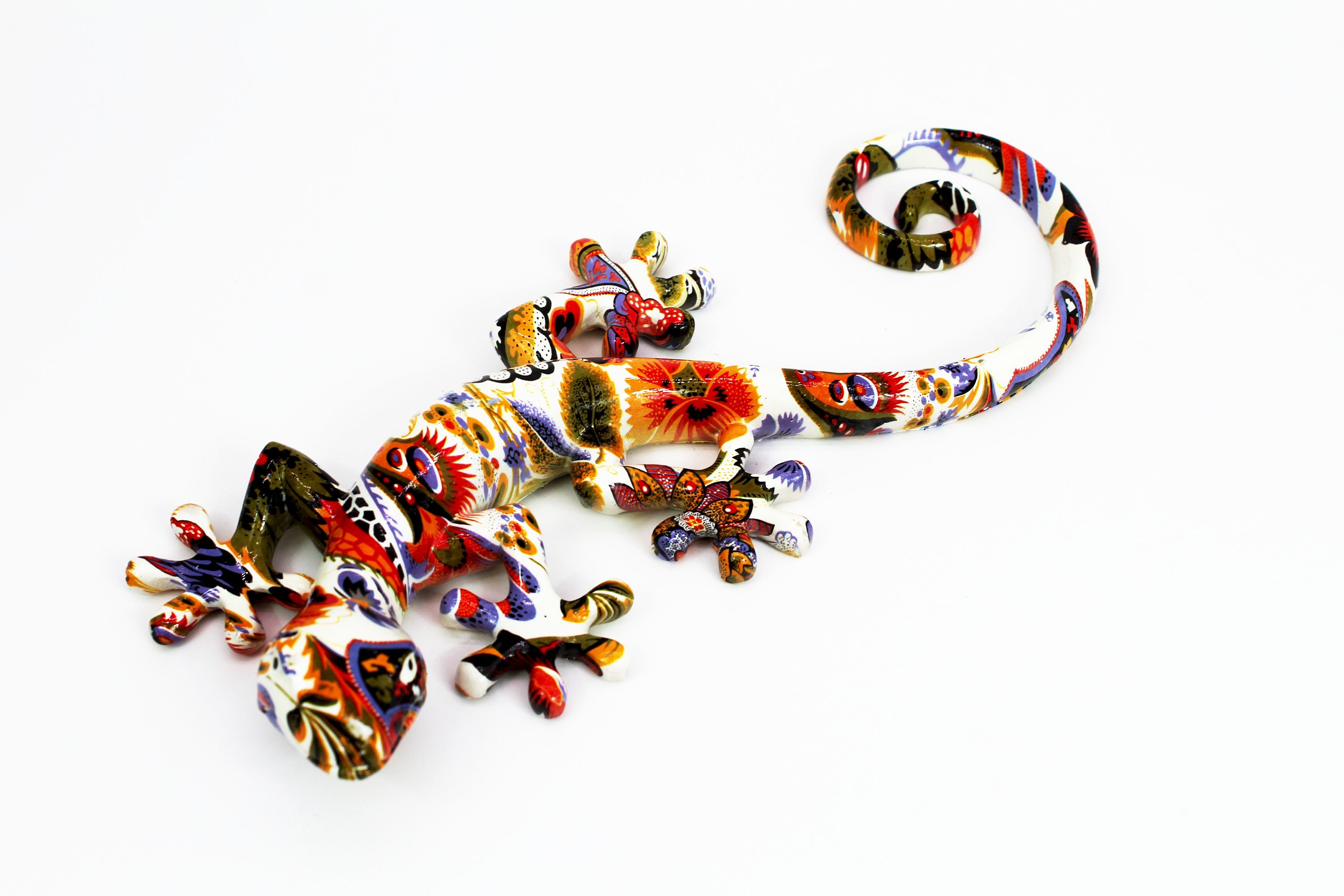 Lizard Wall Hanging Gecko Figurine Home Decor Colorful Art Etsy