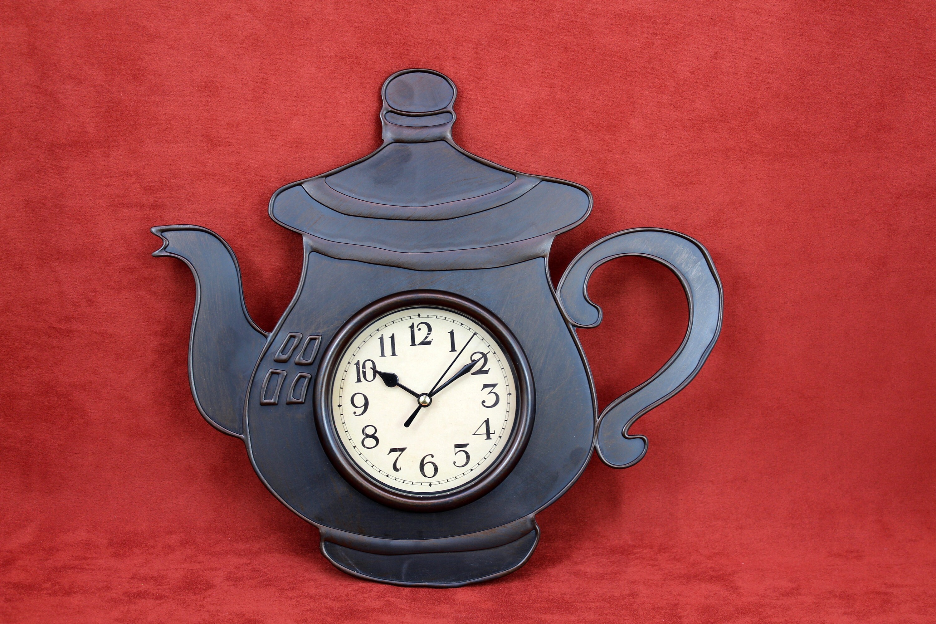 Wall Clock Kitchen Home Decor Retro Decorative Black Teapot Etsy UK
