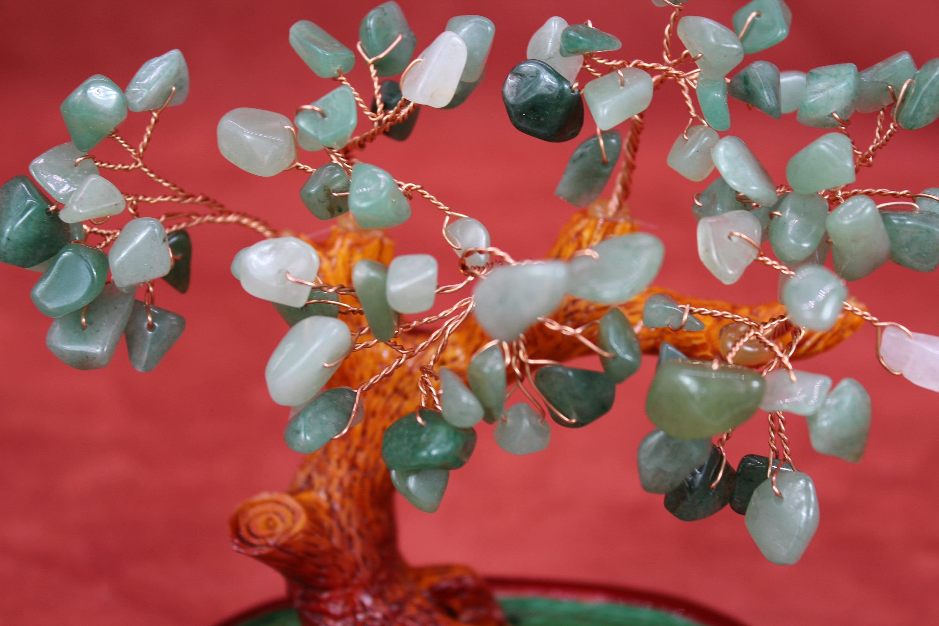 Gemstone Green Jade Tree Crystal Healing Home Natural Life Etsy