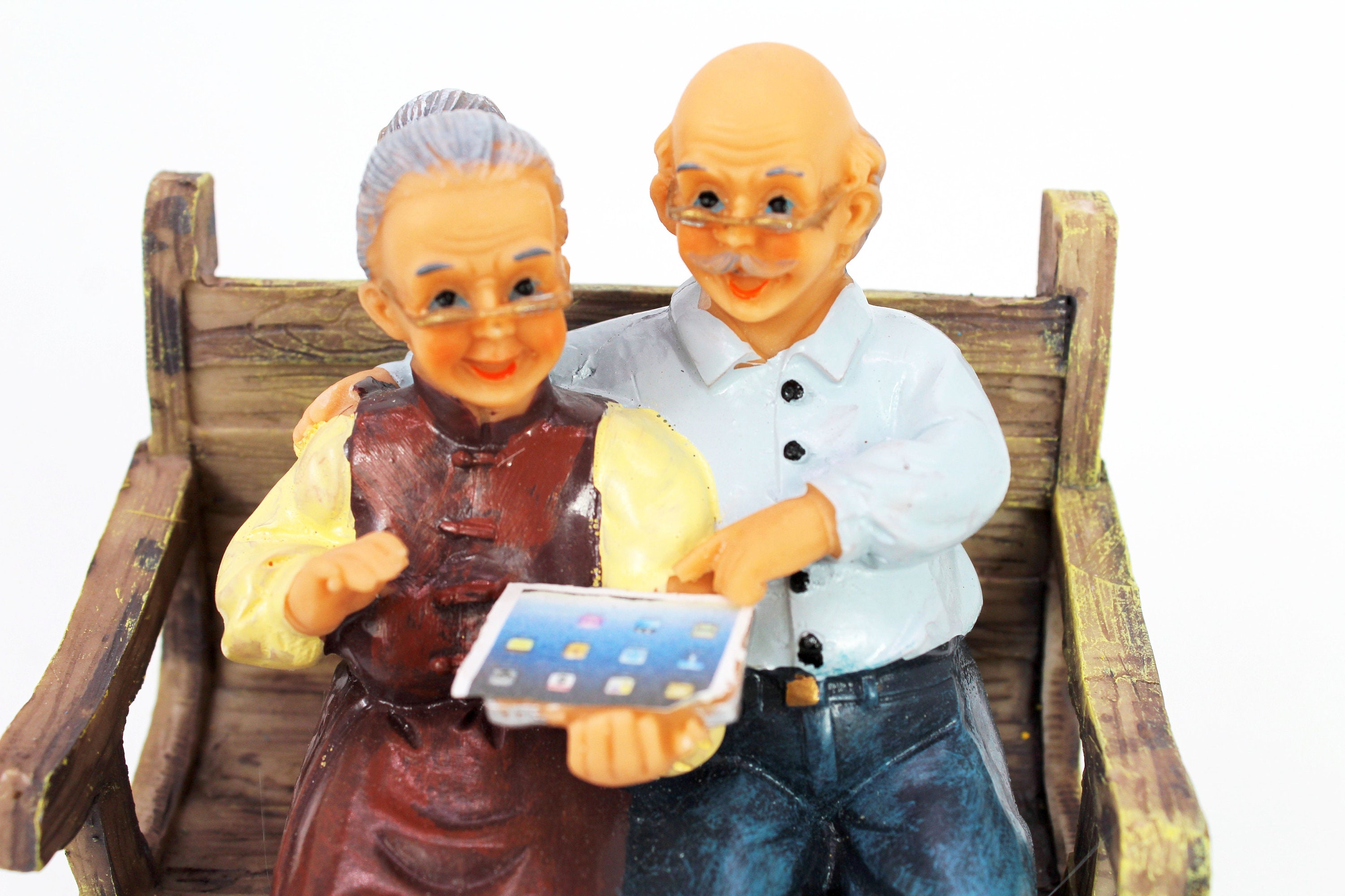 Grandma Grandpa Statue Senior Elderly Couple Woman And Man Etsy