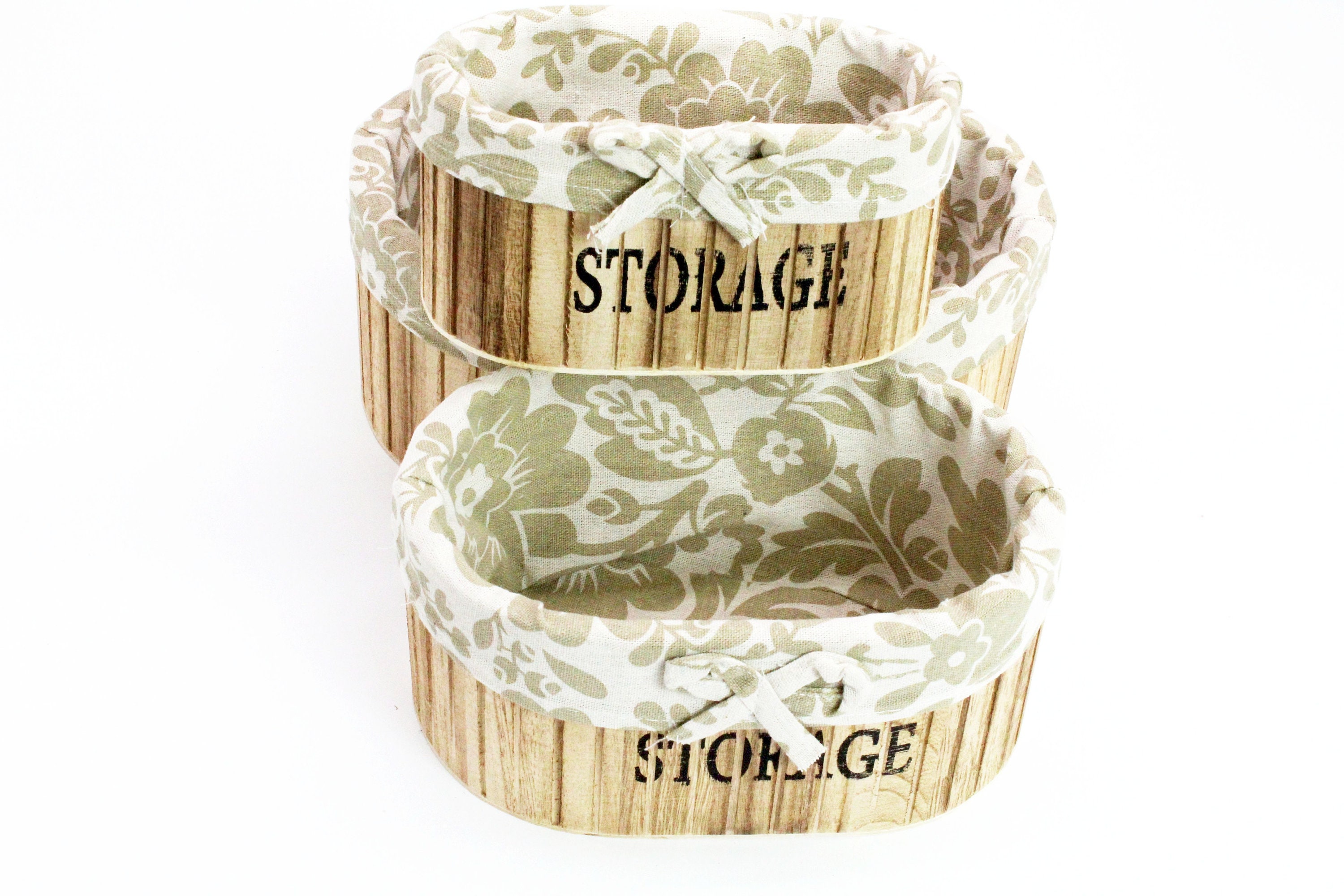 Cajas de almacenamiento decorativos de madera marrón claro set | Etsy