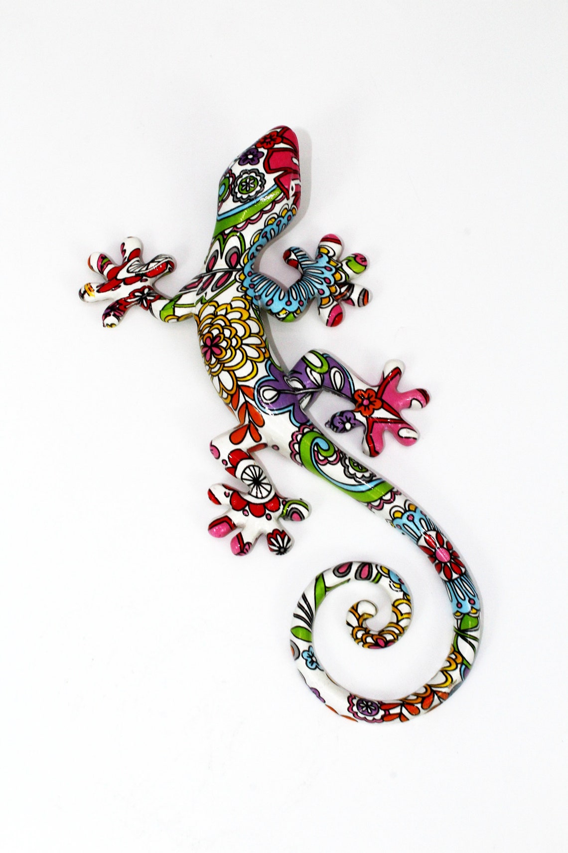 Lizard Figurine Wall Hanging Gecko Home Decor Colorful Etsy