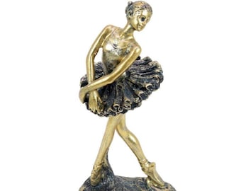 Bronze Ballerina Figurine: Elegant Ballet Dancer Statue, Home Decor
