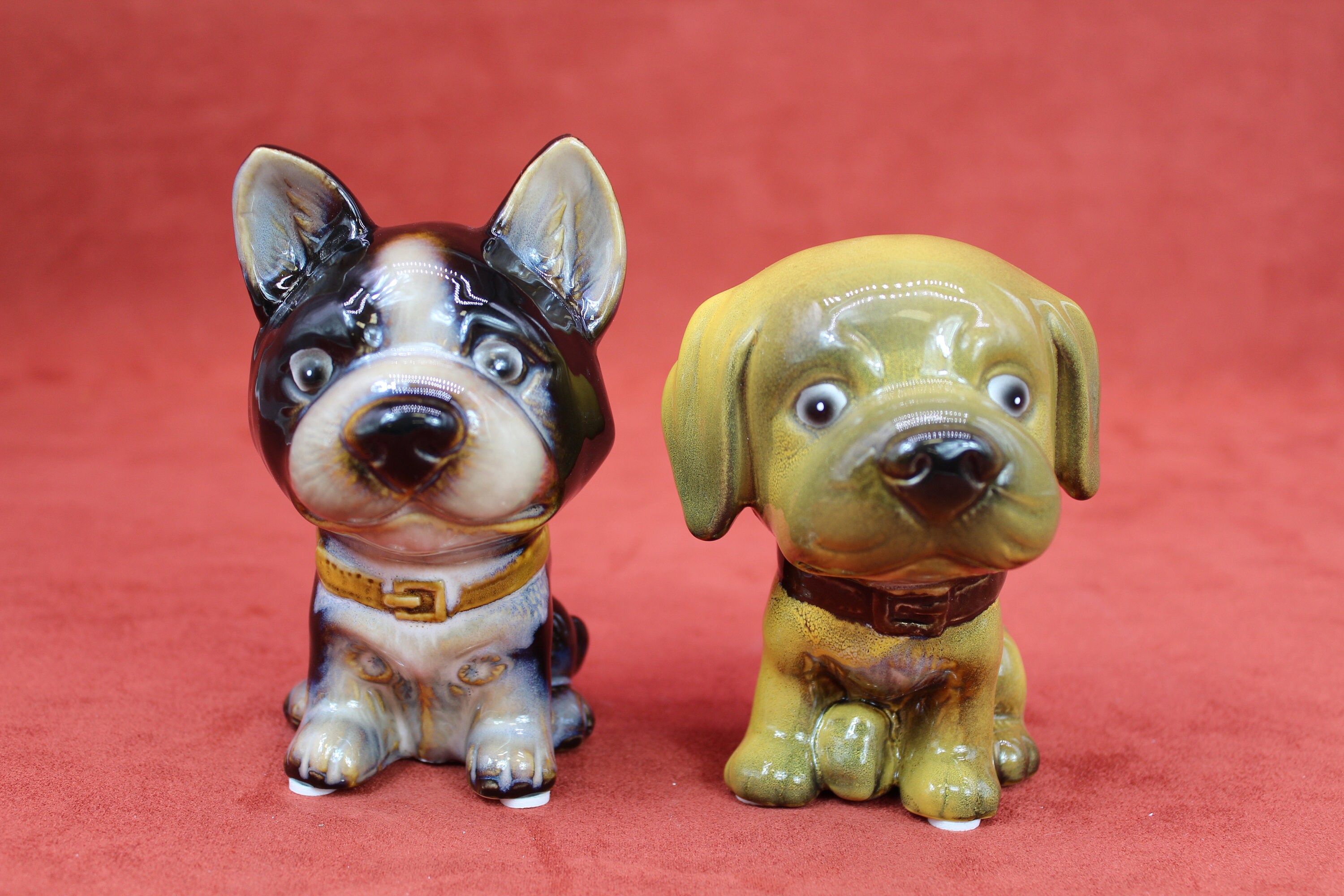Figura del perro cachorros figura figuras de cerámica figuras Etsy