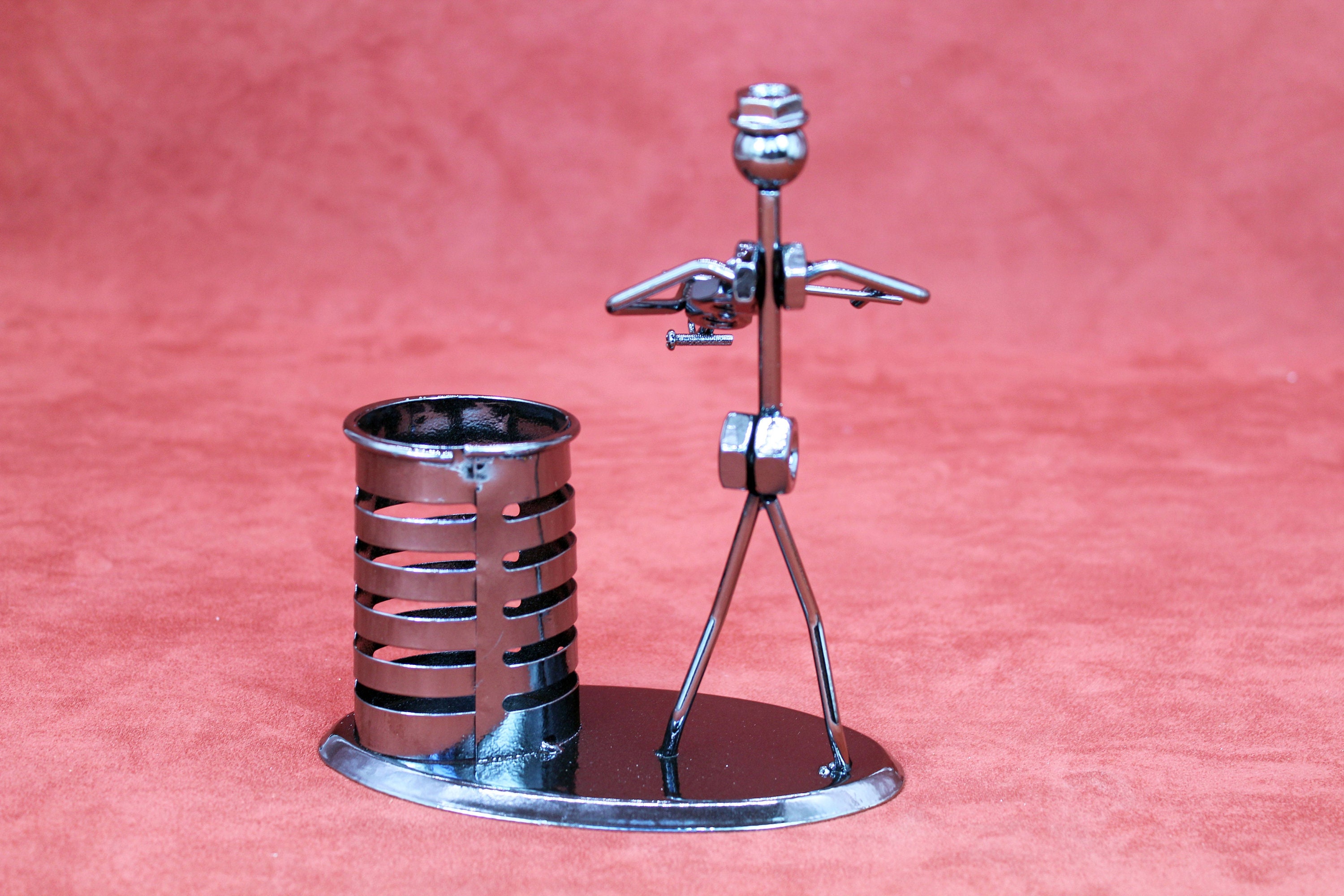 Desktop Metal Organizer Pen Holder Creative Office Table Stand Etsy