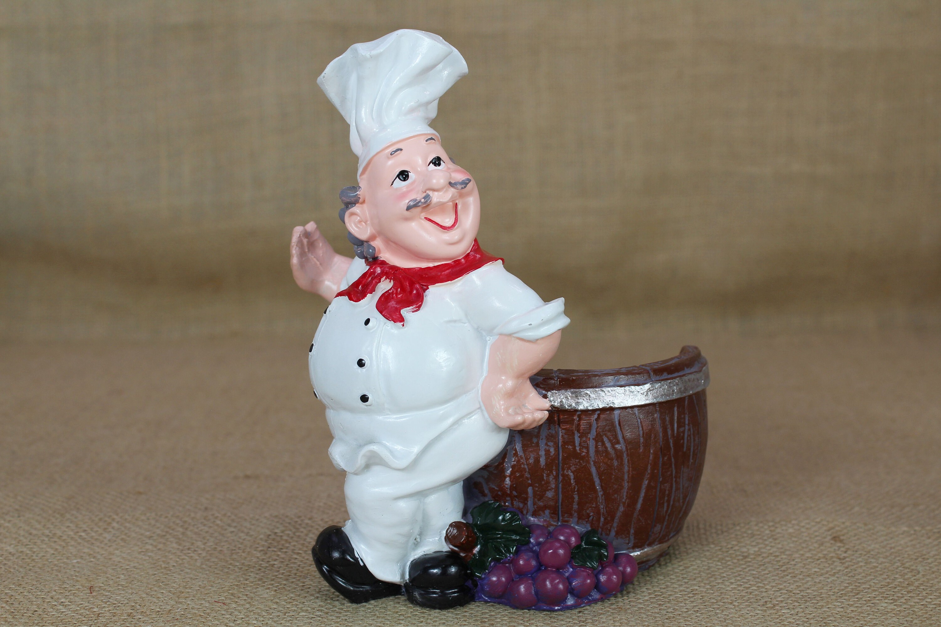 Artisanat Sculpture Statue Résine Chef Casier À Vin Cuisine Teatable
