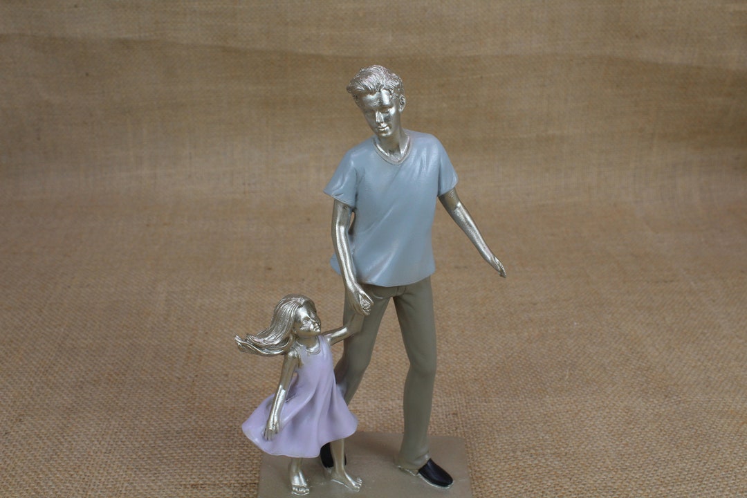 Father Daughter Figurine Child Statue True Love Between Father Etsy